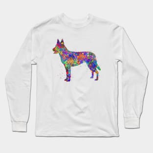 Dutch shepherd dog watercolor Long Sleeve T-Shirt